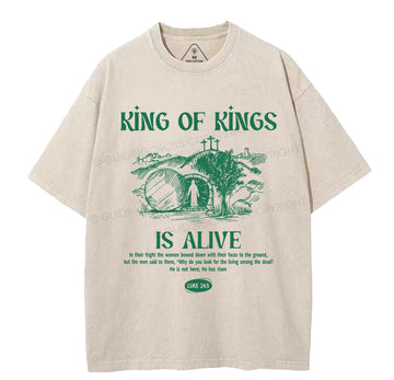 King Of Kings Is Alive Christian Washed TShirt