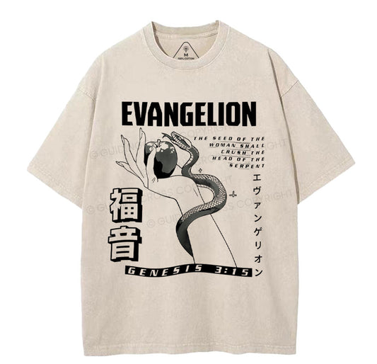 Evangelion Chirstian Washed TShirt