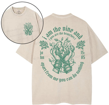 I Am The True Vine Christian Washed T-Shirt Sale - GuidingCross