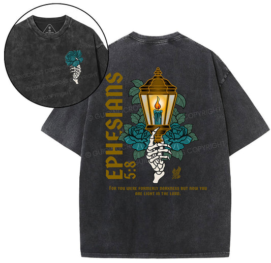 For You Were Formerly Darkness Christian Washed T-Shirt Sale - GuidingCross