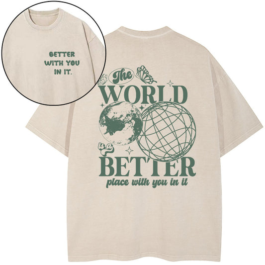 Better With You In It Christian Washed T-Shirt Sale - GuidingCross