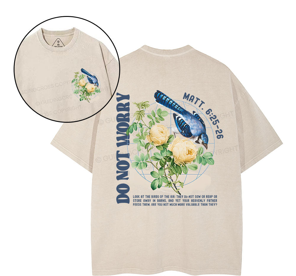 Do Not Worry Christian Washed T-Shirt Sale - GuidingCross