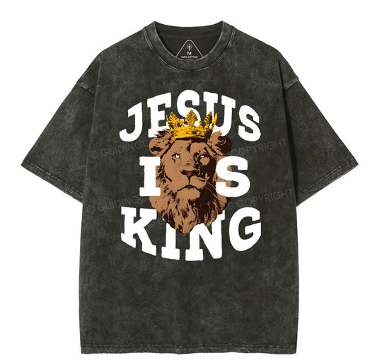 Jesus Is King Christian Washed TShirt