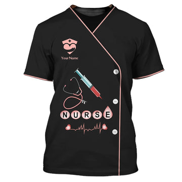 UniJames Nurse Tshirt Nurse Blood Text 3D Shirts Custom Nursing Tee Shirt