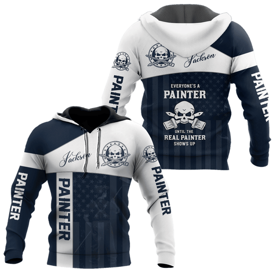 UniJames Personalized Name American Painter Unisex Shirts Blue