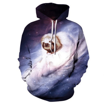 UniJames Astronaut Sloth Galaxy Hoodie Pullover