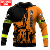 UniJames Personalized Name Painter Unisex Shirts Orange Skull