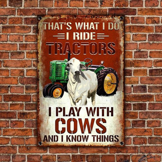 uni Brahman Cattle That's What I Do All Printed 3D Metal Sign