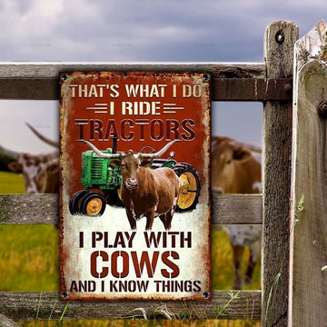 uni TX Longhorn Cattle That's What I Do All Printed 3D Metal Sign