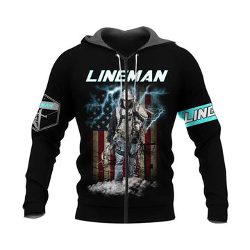 UniJames Electrician & Lineman Hoodie T Shirt Sweatshirt For Men and Women NM