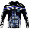 UniJames Customize Name Police 3D All Over Printed Unisex Shirts Back To The Blue