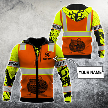 UniJames Electrician And Lineman Personalized Safety Premium Unisex Hoodie ML