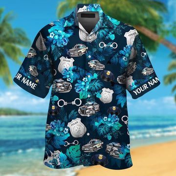 UniJames Custom Name Police Hawaiian Shirts for Men & Women