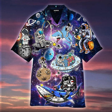 UniJames Astronaut Fishing In The Galaxy Hawaiian Shirt Hoodifize