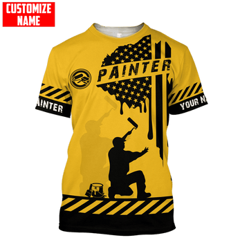 UniJames Personalized Name American Painter Unisex Shirts Yellow Ver