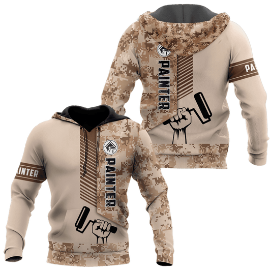 UniJames Personalized Name Painter Unisex Shirts Brown Camo