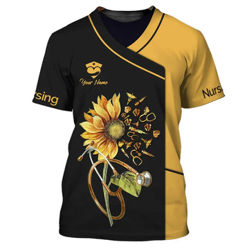 UniJames Nursing Custom Name 3D Zipper Hoodie Personalized Nurse Uniform