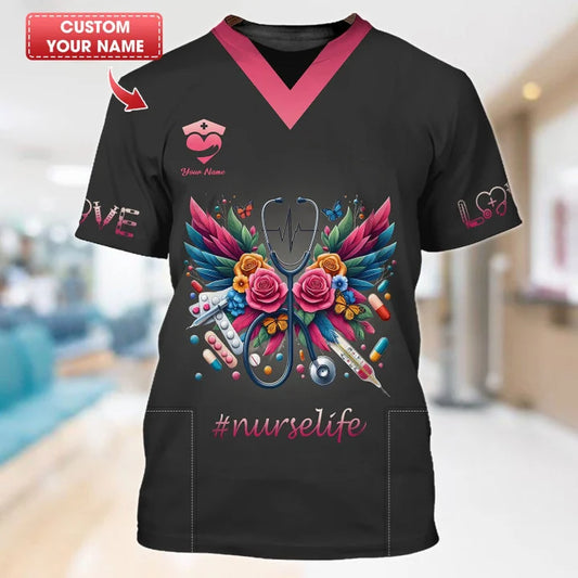 UniJames Personalized Nurse Shirt - Vibrant Care and Compassion