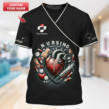 UniJames Personalized Nurse Shirt - A Work of Heart