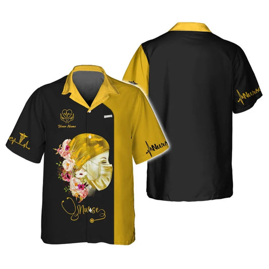 UniJames Personalized Nurse Shirt - Floral Compassion and Care