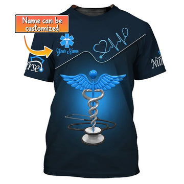 UniJames Woman Shirt, Custom Name Nurse T-Shirt, Nurse Angel Shirt, Shirt For Nurses