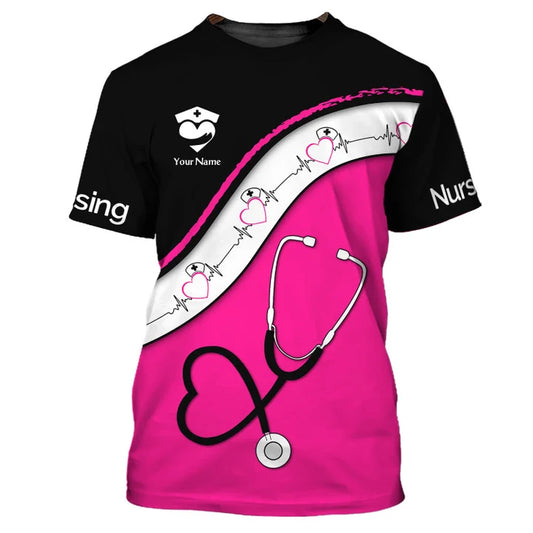 UniJames Custom Name Nursing 3D Shirt Personalized Gift For Nurses
