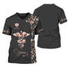 UniJames Personalized Nurse Shirt ? Floral Caduceus with Angelic Wings Design