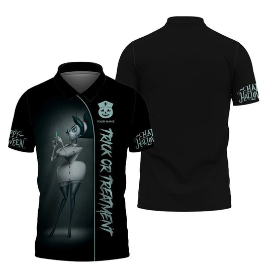 UniJames Custom Woman Shirt, Nurse Halloween T-Shirt, Halloween Hoodie, Shirt For Halloween