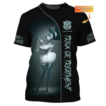 UniJames Custom Woman Shirt, Nurse Halloween T-Shirt, Halloween Hoodie, Shirt For Halloween