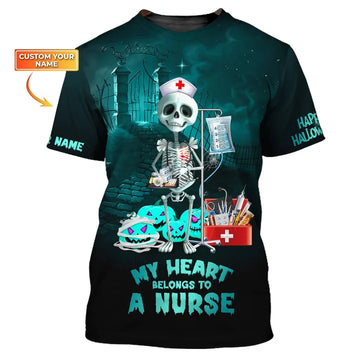 UniJames Custom Unisex Shirt, Nurse Halloween T-Shirt, Halloween Hoodie, Shirt For Halloween