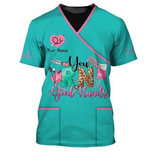UniJames Woman Shirt, Custom Name Nurse T-Shirt, RN Nurse Life Tee, Shirt For Nurses