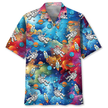UniJames Astronaut In Universe Hawaiian Shirt