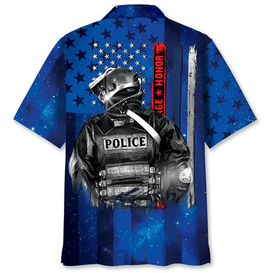 UniJames Police Bravery Courage Hornor Hawaiian Shirt