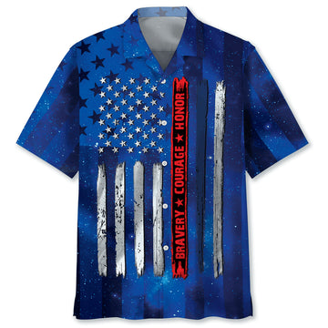 UniJames Police Bravery Courage Hornor Hawaiian Shirt