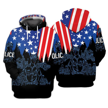 UniJames American Police Hoodie All Over Print