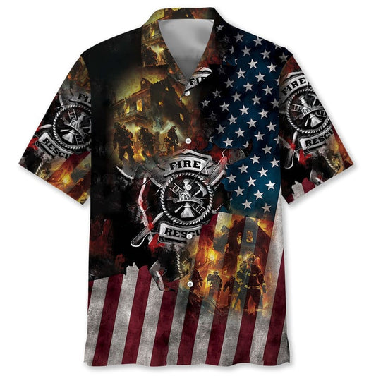 UniJames Proud Of Firefighter Hawaiian Shirt