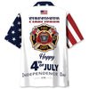 UniJames Happy 4th of July USA Firefighter Hawaiian Shirt