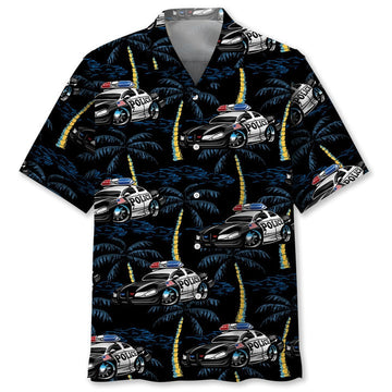 UniJames Funny Police Car Racing Hawaiian Shirt