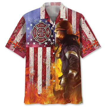 UniJames Firefighter Usa Hawaiian Shirt