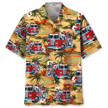 UniJames Firefighter Truck Hawaiian Shirt