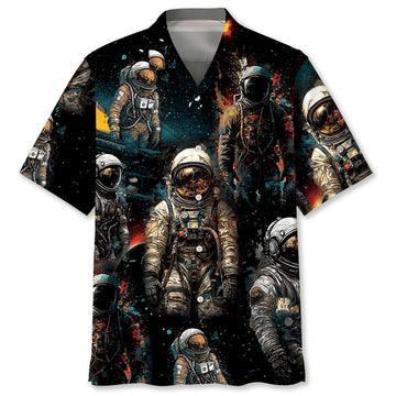 UniJames Water Color Astronaut Hawaiian Shirt