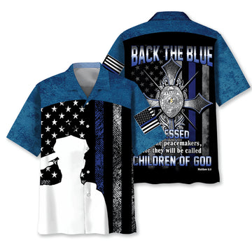 UniJames Police Back The Blue Children Of God Hawaiian Shirt