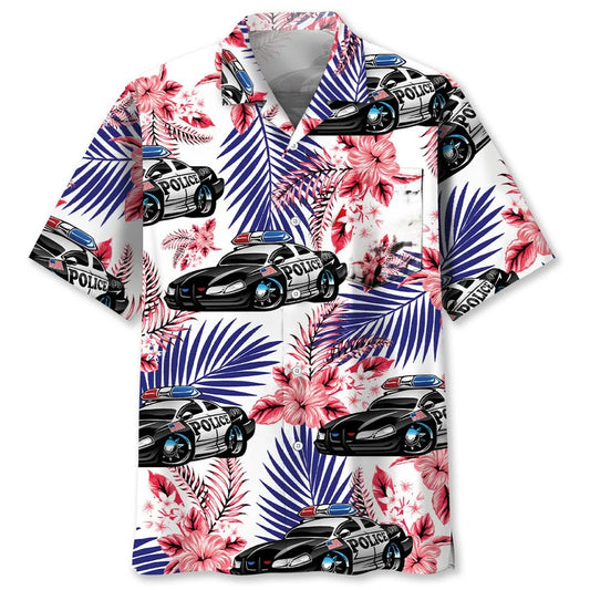 UniJames Police Car Funny Hawaiian Shirt
