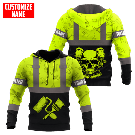 UniJames Personalized Name Painter Unisex Shirts Neon Skull