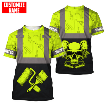 UniJames Personalized Name Painter Unisex Shirts Neon Skull