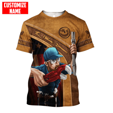 UniJames Personalized Plumber Brown Leather Apparel