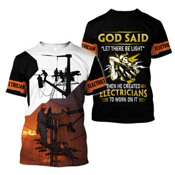 UniJames Awesome Electrician Let There Be Light Hoodie For Men