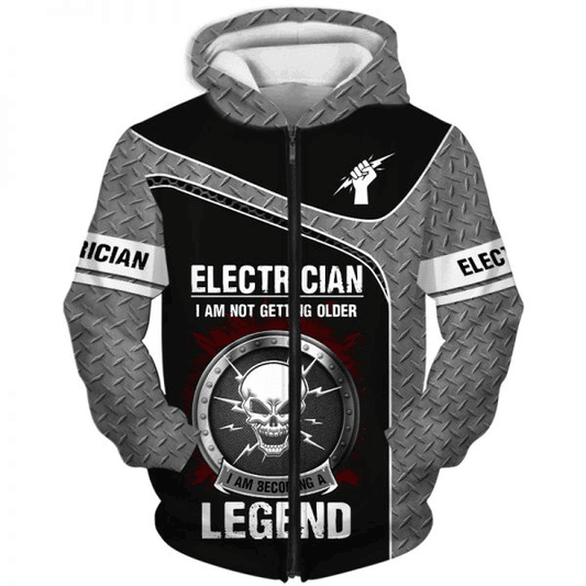 UniJames Premium 3D Printed Skull Electrician Shirts Hoodie