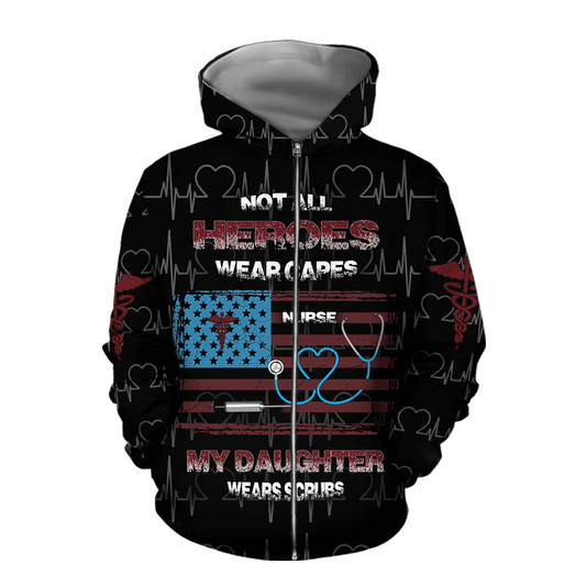 UniJames My Daughter Is A Nurse All Over Print 3D Hoodie