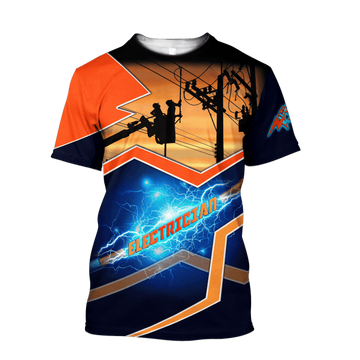 UniJames Premium Unisex All Over Printed Electrician Shirts Hoodie